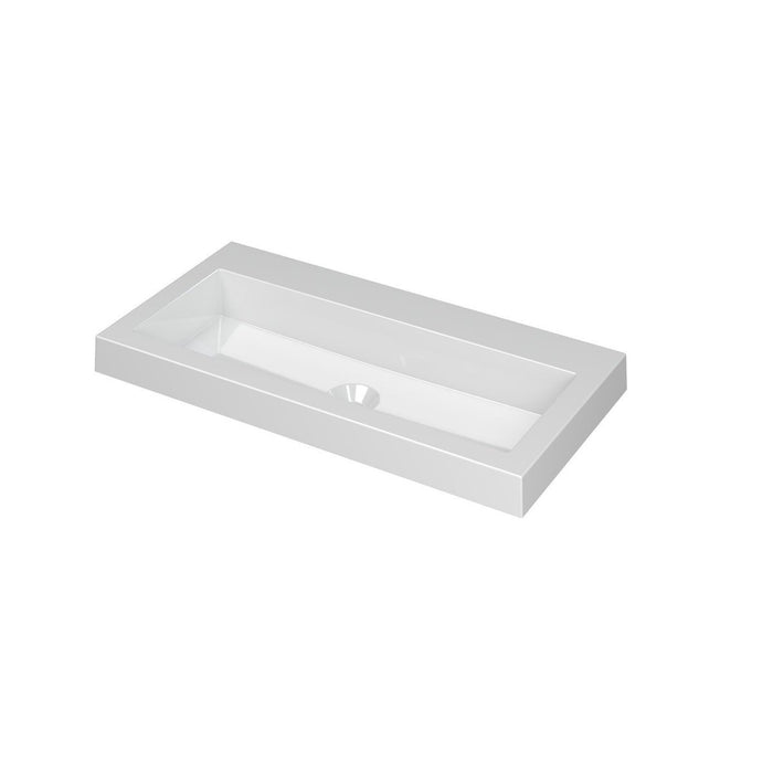 Ink Dock Wastafel Polystone zonder kraangat - Mat Wit - 80x40 cm - 3415310