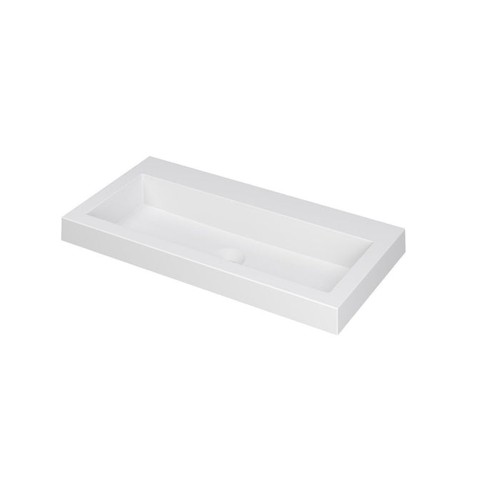 Ink Dock Wastafel Quartz zonder kraangat - Quartz zwart - 80x40cm - 3415210