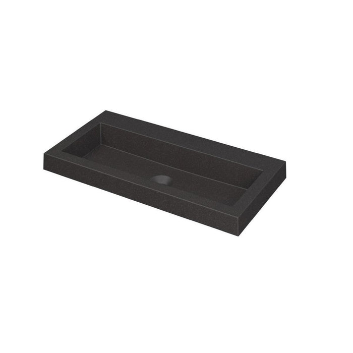 Ink Dock Wastafel Quartz zonder kraangat - Quartz Beton - 80x40 cm