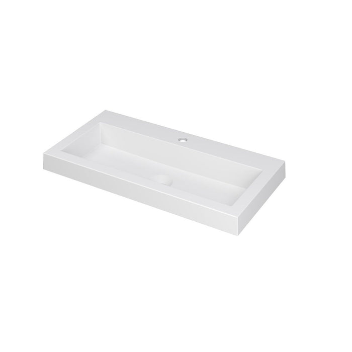 Ink Dock Wastafel Quartz met 1 kraangat - Quartz grijs - 80x40cm - 3415111