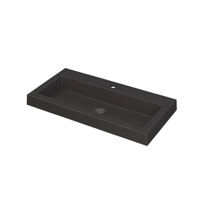 Ink Dock Wastafel Quartz met 1 kraangat - Quartz zwart - 80x40cm - 3415211