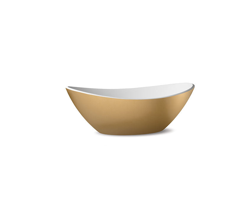 JEE-O Slimline Rio basin small mat wit buitenkant goud - SWMBAS68-goud