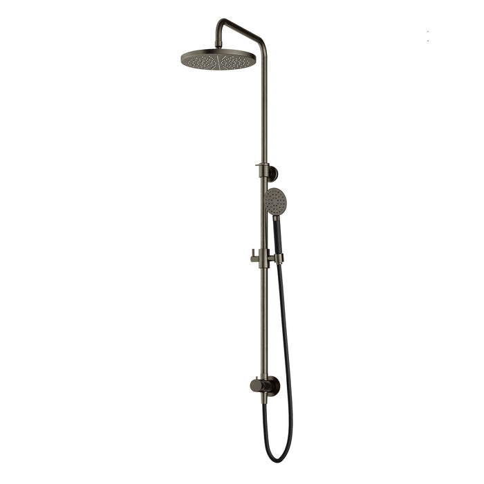 Hotbath Cobber M438 stortdoucheset, hoofddouche 30cm - doucheslang met ronde handdouche - Verouderd Messing