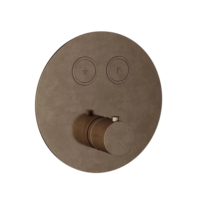 Hotbath Cobber PB009EXT afbouwdeel voor inbouw thermostaat met 2 pushbuttons Mat Zwart