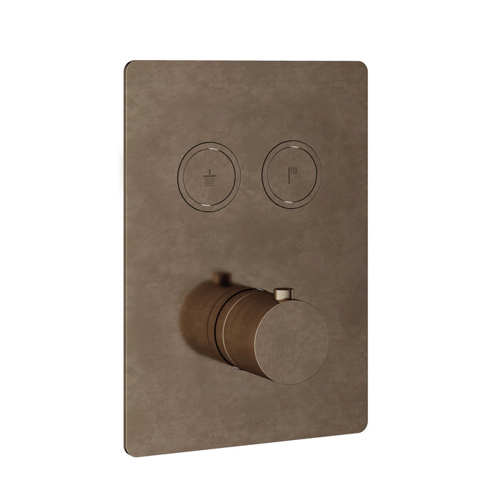 Hotbath Cobber PB009QEXT afbouwdeel voor inbouw thermostaat met 2 pushbuttons Verouderd IJzer