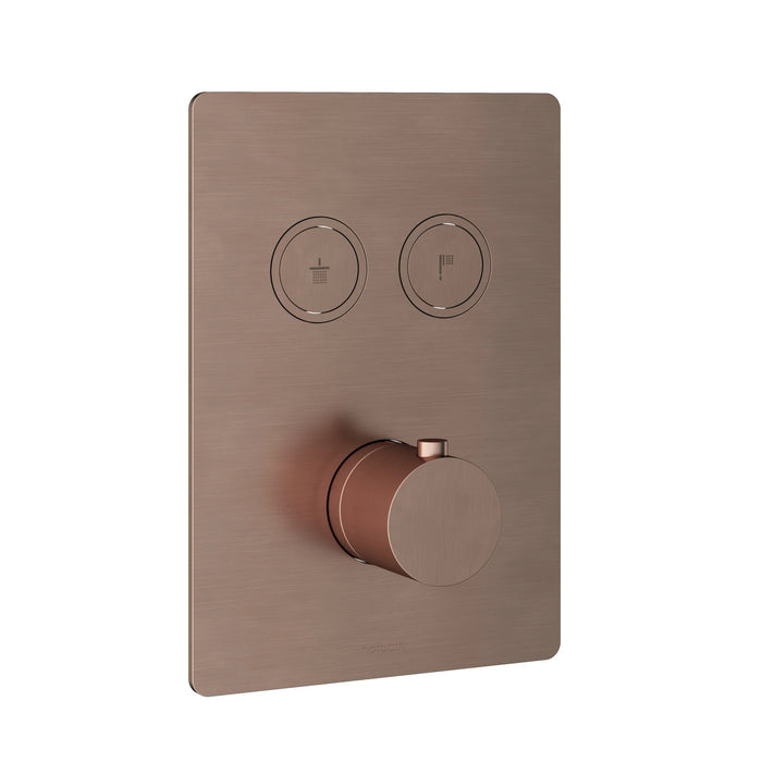 Hotbath Cobber PB009Q inbouwthermostaat met 2 pushbuttons Zwart Chroom